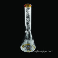 Novo design de 14 polegadas Skull Sandblasted Beaker Gasahah Glass Smoking Water Pipe